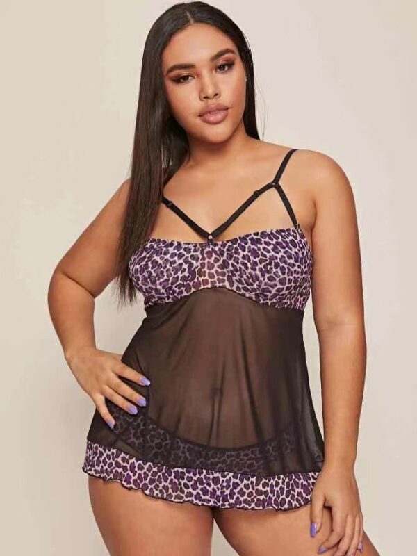 Large Lingerie Oversize Sexy Camisole Open Back Sleepwear Dress - Image 2