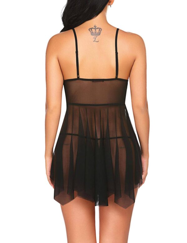 Sexy Babydoll Dress  Nightgown Sexy Lace Chemise Nightgown Sleepwear V Neck - Image 2