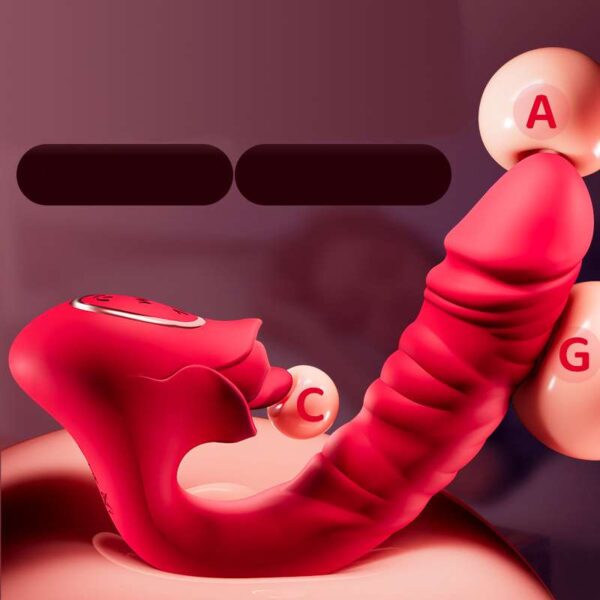 Clitoral G-Spot Vibrator Tongue Licking Toy for Women，Pleasure,Waterproof Tongue Rose Sex Toy,Dildo Vibrator Rabbit Clitoris Stimulator for Beginner Adult Sex Toys - Image 3