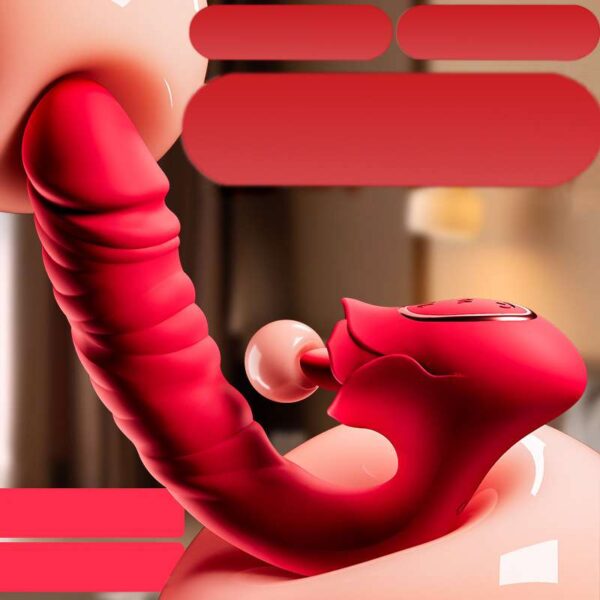 Clitoral G-Spot Vibrator Tongue Licking Toy for Women，Pleasure,Waterproof Tongue Rose Sex Toy,Dildo Vibrator Rabbit Clitoris Stimulator for Beginner Adult Sex Toys - Image 4