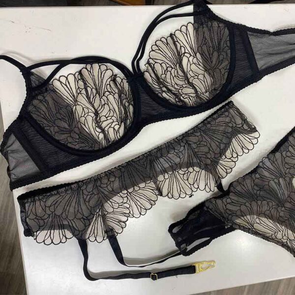 Sexy Underwear Sets Underwire Embroidered Lingerie Set Lingerie Sets With Push Up Bra - Image 4