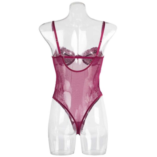 Sexy Teddies Lace Lingerie Red Lace Teddy Lingerie For Women See Through Lingerie One Piece - Image 4