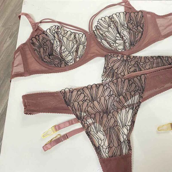 Sexy Underwear Sets Underwire Embroidered Lingerie Set Lingerie Sets With Push Up Bra - Image 3