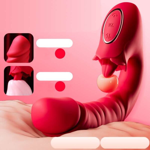 Clitoral G-Spot Vibrator Tongue Licking Toy for Women，Pleasure,Waterproof Tongue Rose Sex Toy,Dildo Vibrator Rabbit Clitoris Stimulator for Beginner Adult Sex Toys - Image 2