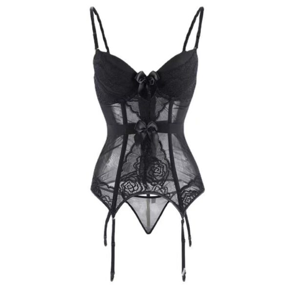 Sexy Royal Sister Fishbone Corset Vest Lace Mesh Waist Wire Wire Jumpsuit Sexy Underwear - Image 2
